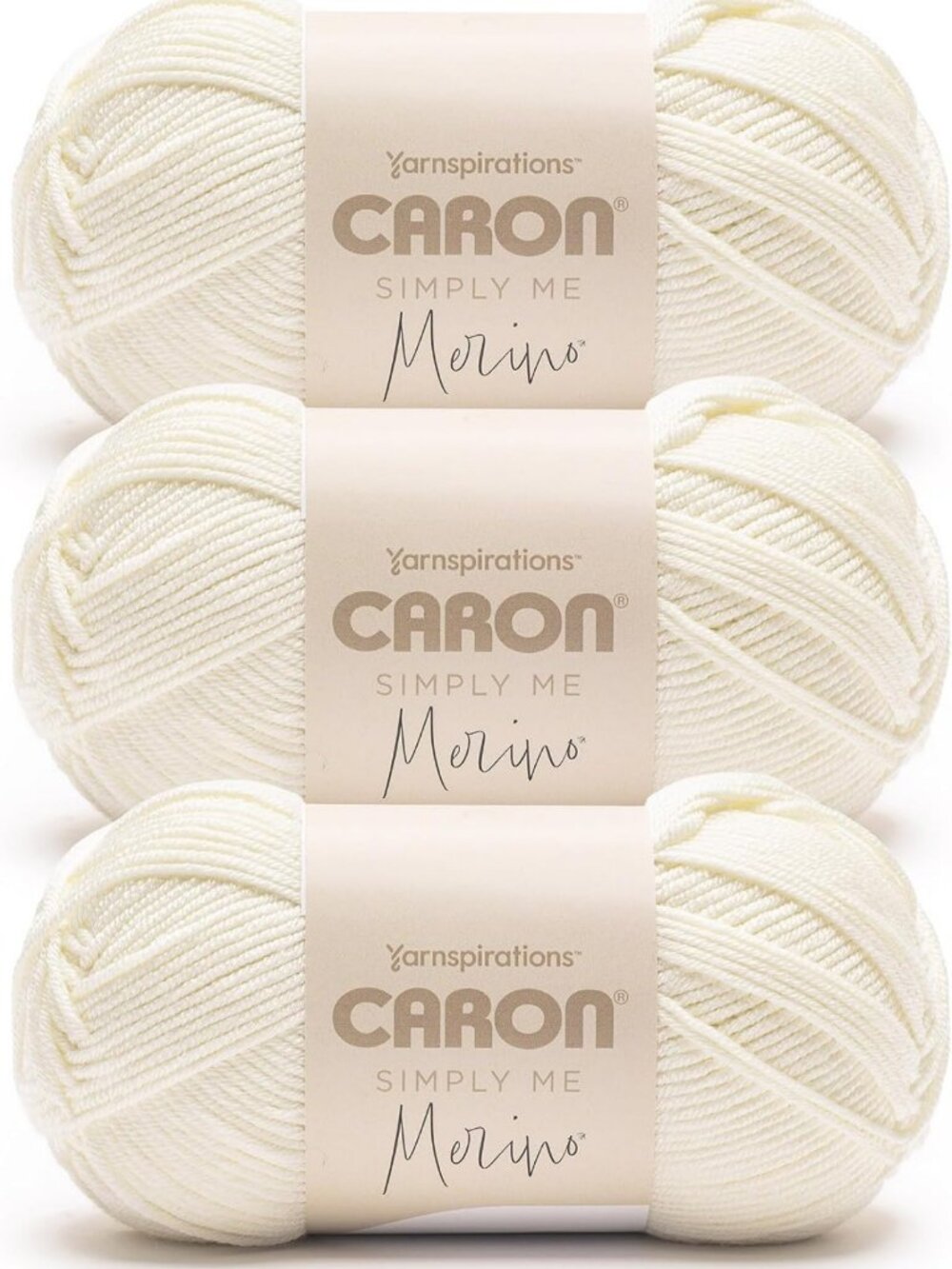 Soft Merino Yarn for Crocheting - Heirloom White, 3-Pack, Perfect for Knitting